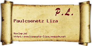 Paulcsenetz Liza névjegykártya